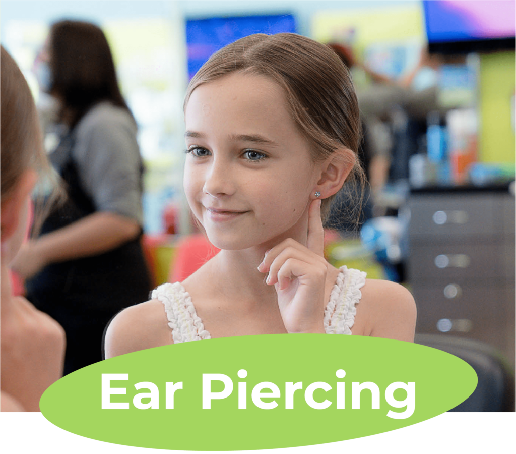 Ear Piercing Button - Pigtails & Crewcuts Atlanta - Buckhead