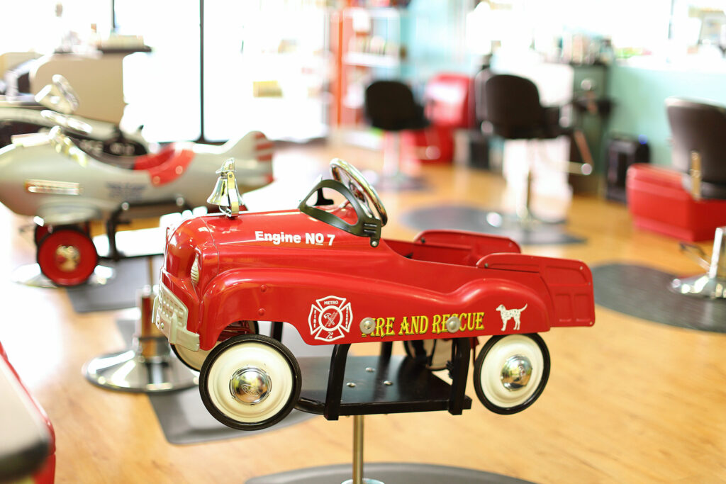 Fire truck vehicle-themed styling chair - Pigtails & Crewcuts Buckhead