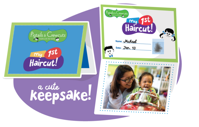A Cute Keepsake - First Haircut card with photo and lock of hair