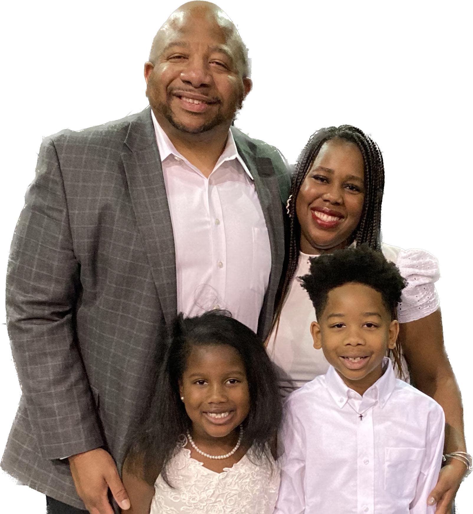 The Hawkins family, owners of Pigtails & Crewcuts Cypress
