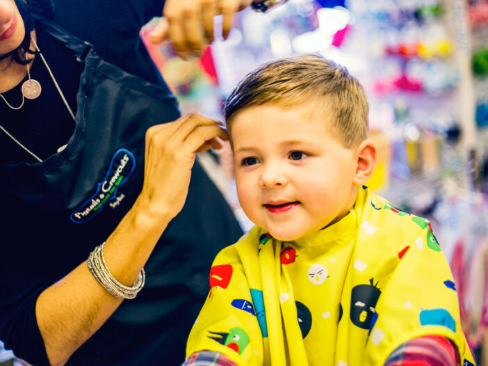 Little Boy getting his hair styled - Pigtails & Crewcuts Jacksonville