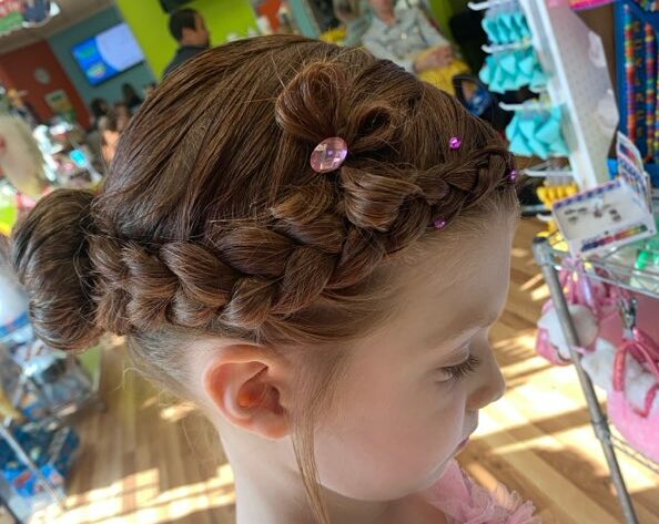 Crown braid with jewels - Pigtails & Crewcuts Jacksonville