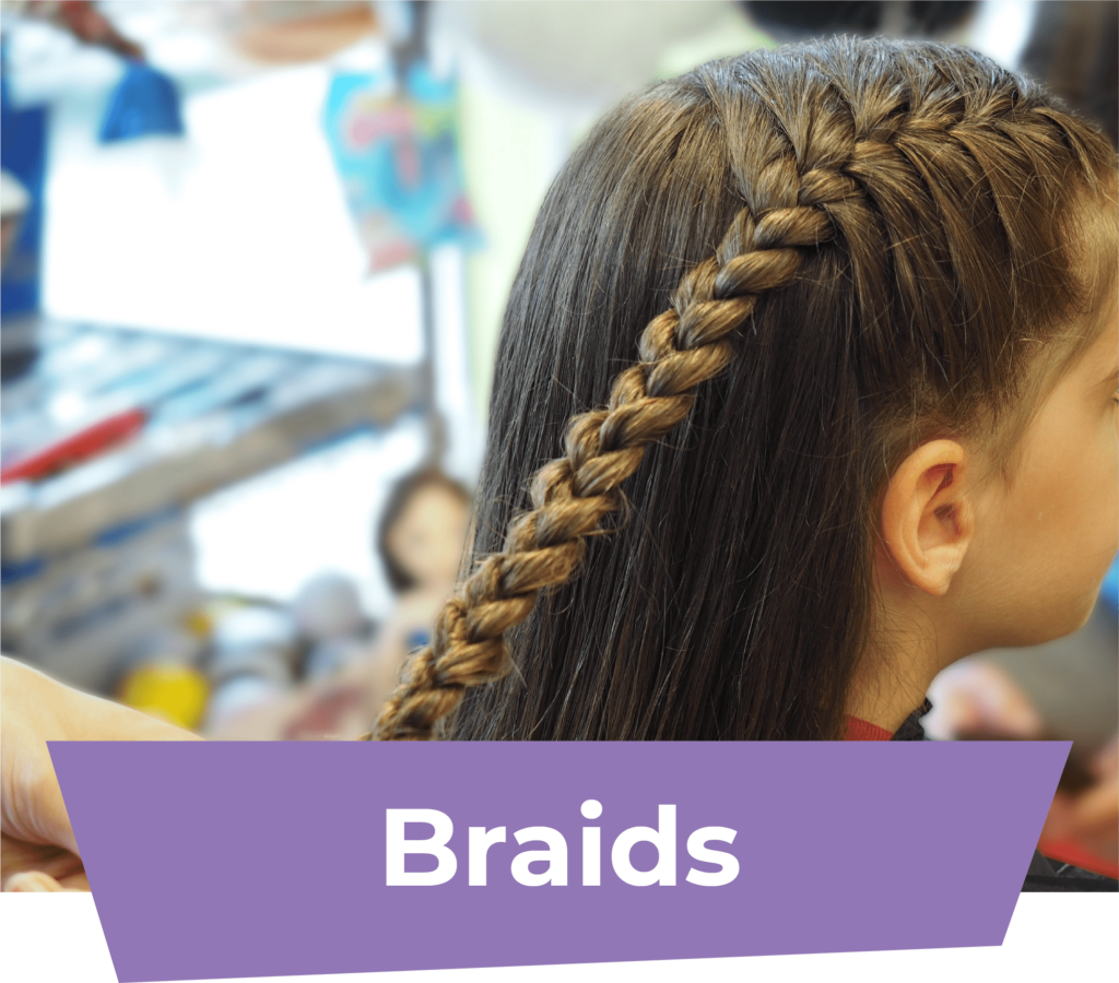 Picture of a Girl's Braid with Title - Pigtails & Crewcuts Mount Pleasant