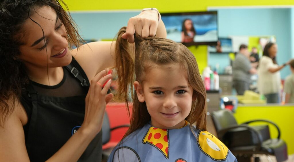 Happy Girl getting Braids - Pigtails & Crewcuts Mount Pleasant