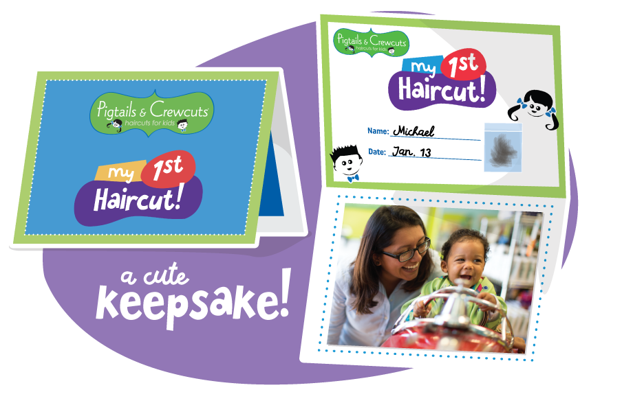 A Cute Keepsake - First Haircut card with photo and lock of hair