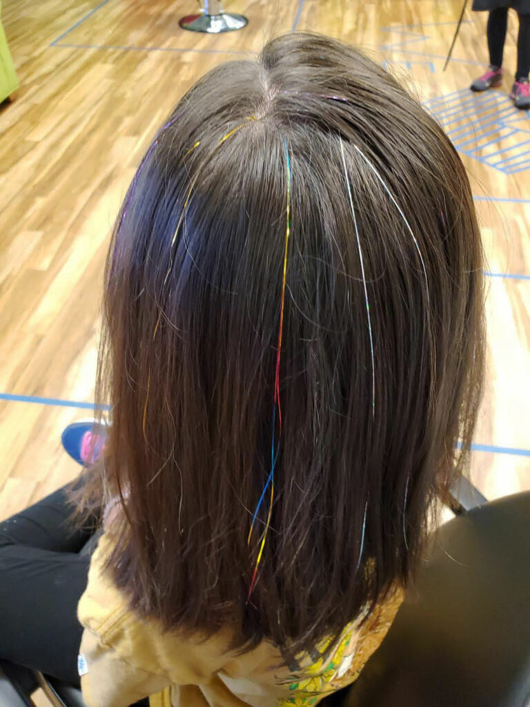 Hair Tinsel with Bead at Hair Dresser