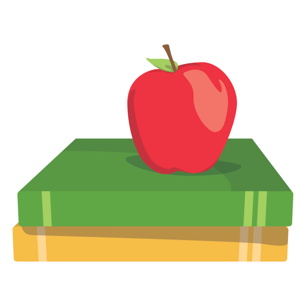 Books and apple