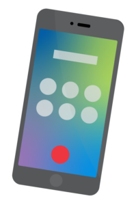 Smart phone calling screen illustration