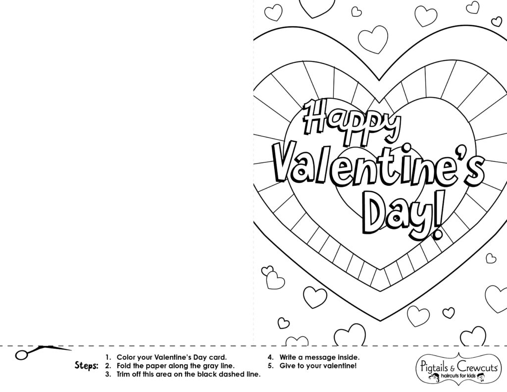 Happy Valentine's Day Heart Card activity page