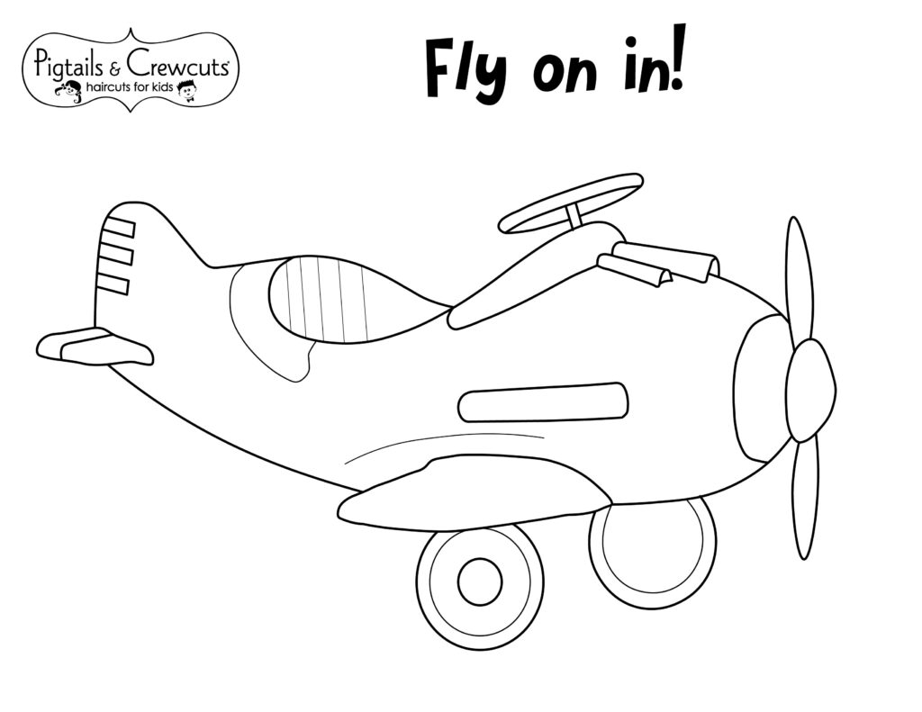 Pigtails & Crewcuts Airplane Chair coloring page