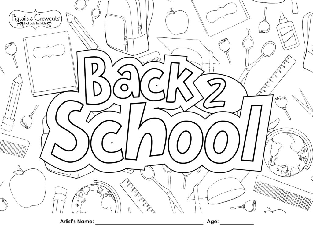 Pigtails & Crewcuts Back 2 School coloring page