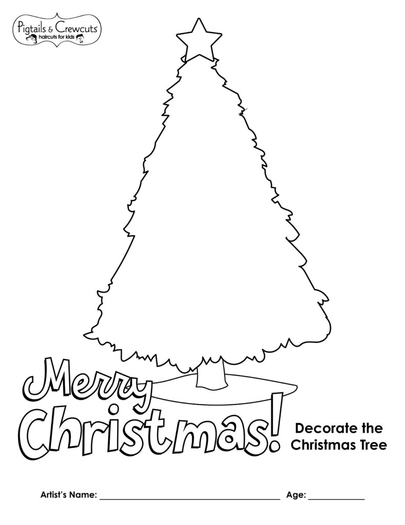 Pigtails & Crewcuts Christmas Tree Decor activity sheet