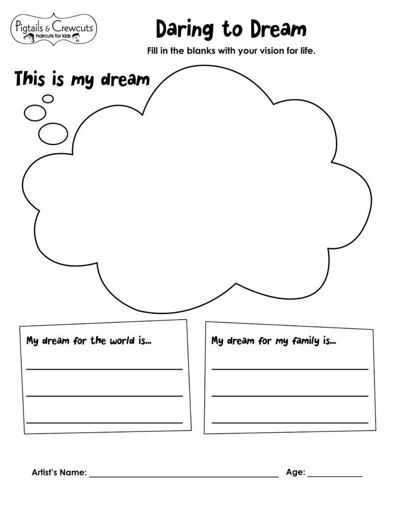 MLK Jr Day Dar to Dream activity sheet