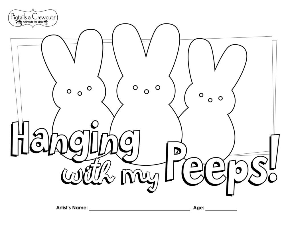 Easter Hanging with my Peeps coloring page