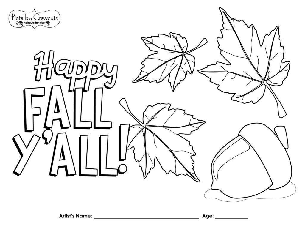 Pigtails & Crewcuts Fall Y'all coloring page