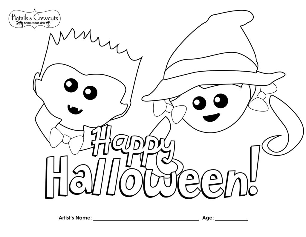 Pigtails & Crewcuts Halloween Kids coloring page