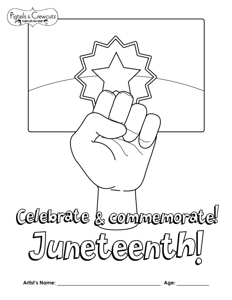 Pigtails & Crewcuts Juneteenth coloring page