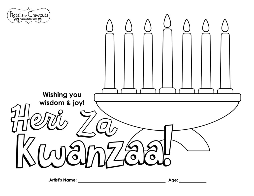 Pigtails & Crewcuts Kwanzaa coloring page