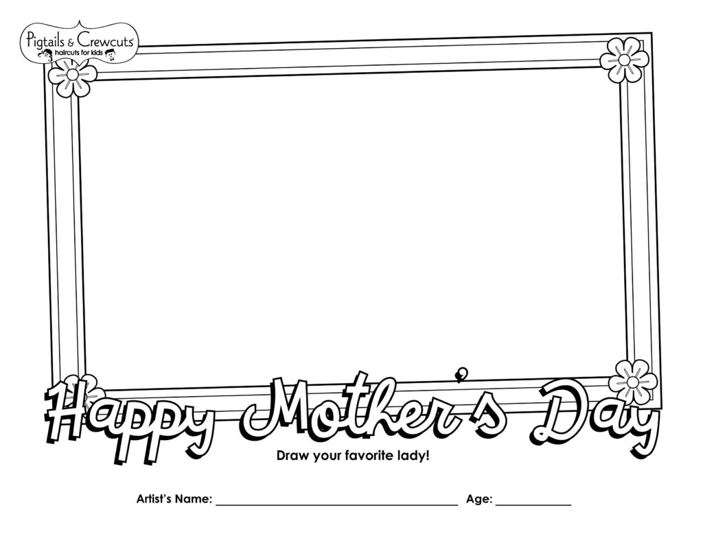 Pigtails & Crewcuts Mother's Day Frame activity sheet