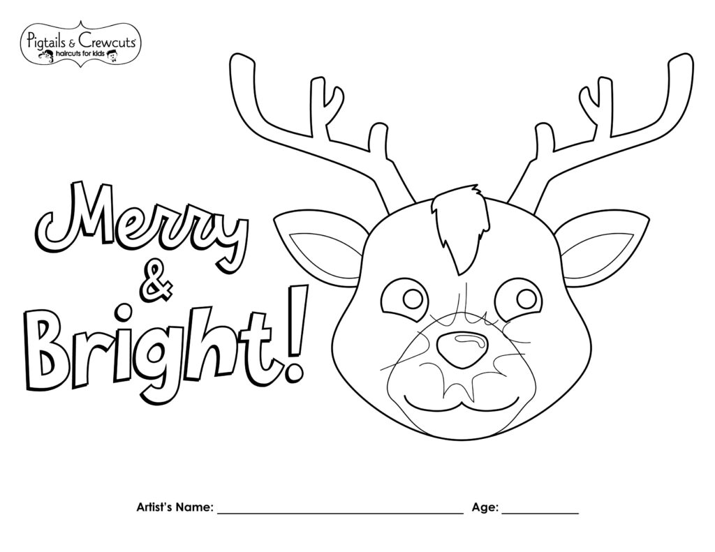 Pigtails & Crewcuts Rudolph coloring page