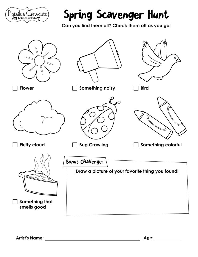 Summer Scavenger Hunt Activity Page - Pigtails & Crewcuts