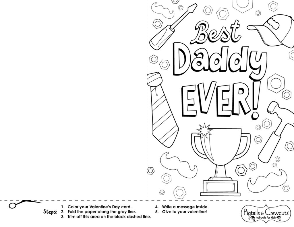 Father's Day Card Activity Page - Pigtails & Crewcuts