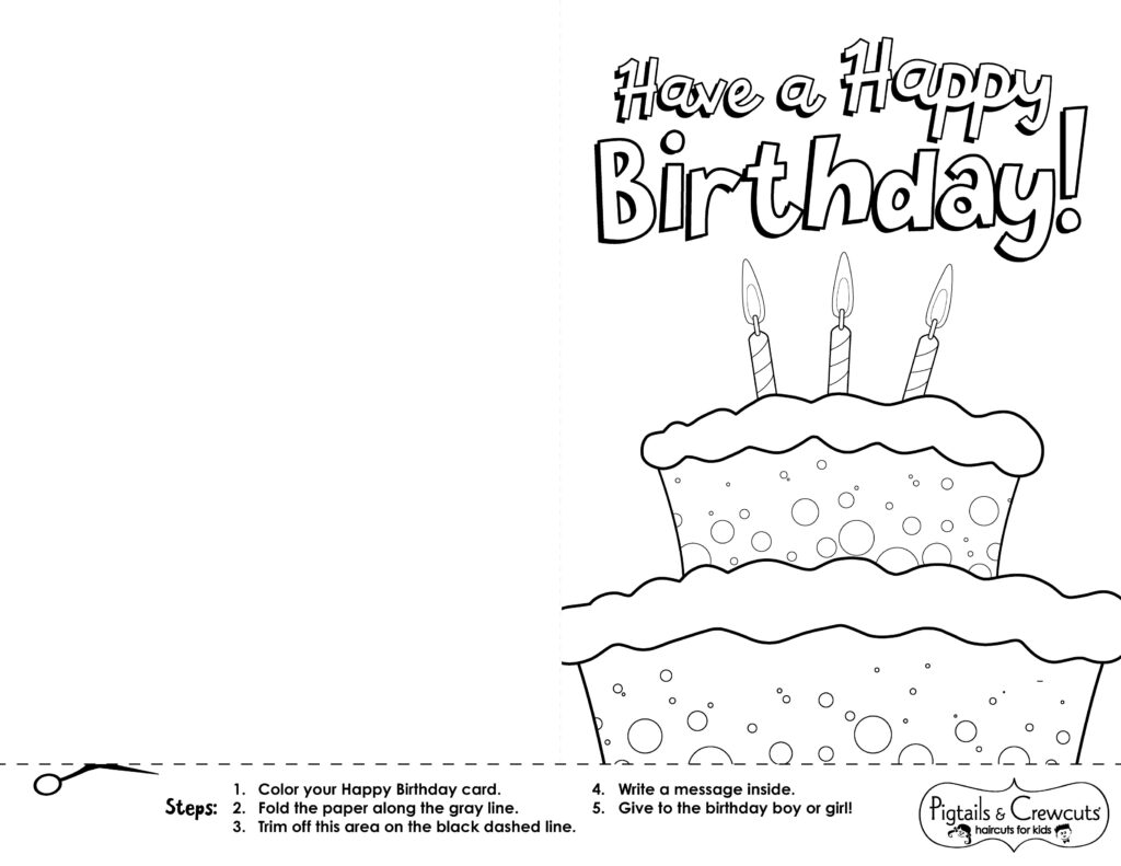 Happy Birthday Card Activity Page - Pigtails & Crewcuts