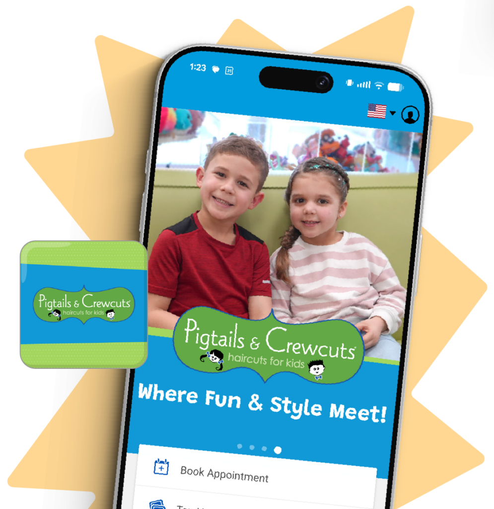 Download the new Pigtails & Crewcuts app with app icon